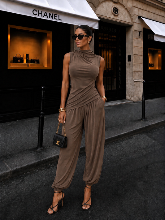 Don't Bother Pants Set Brown