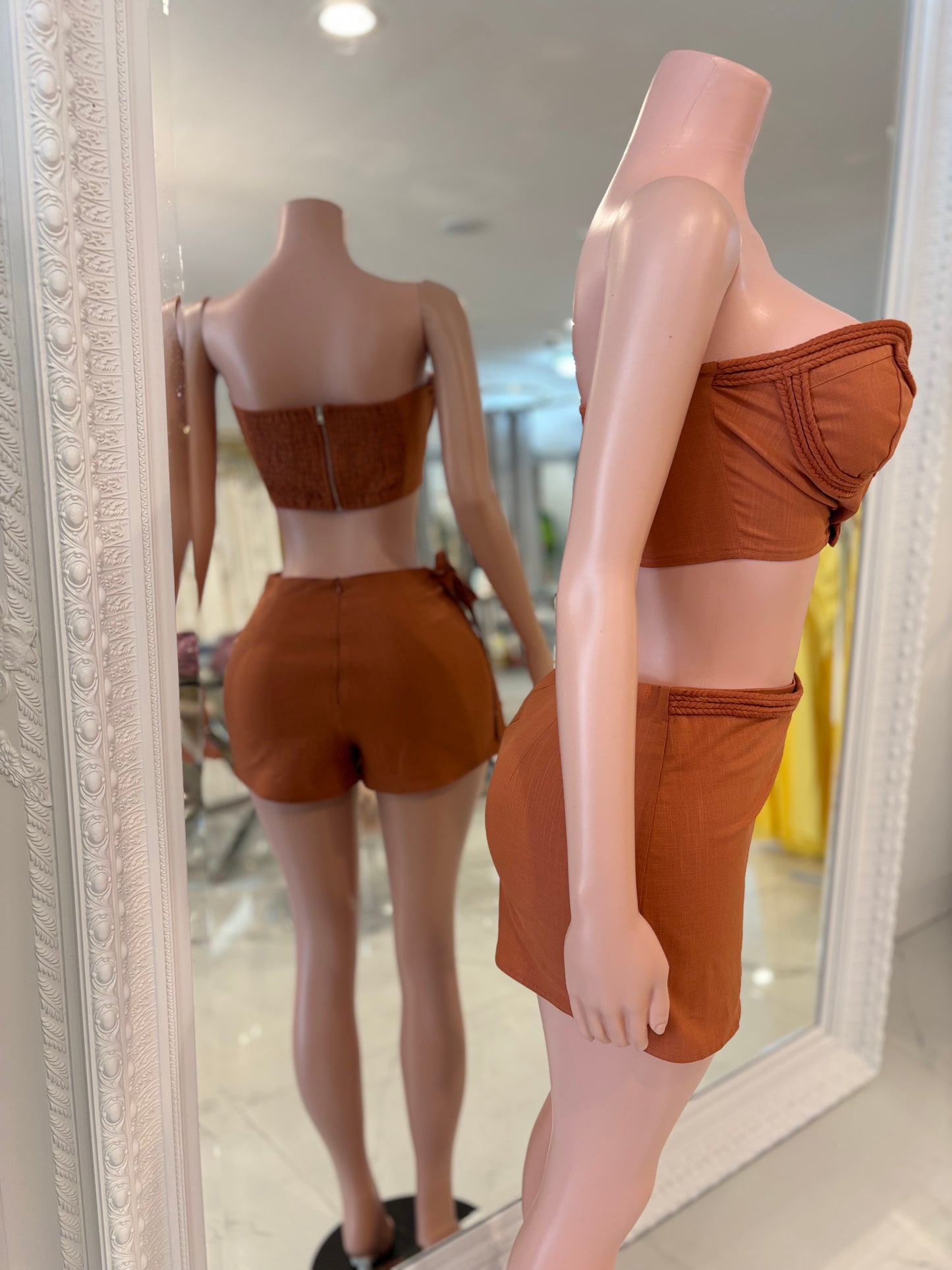 Go and Get It Short Set Brown