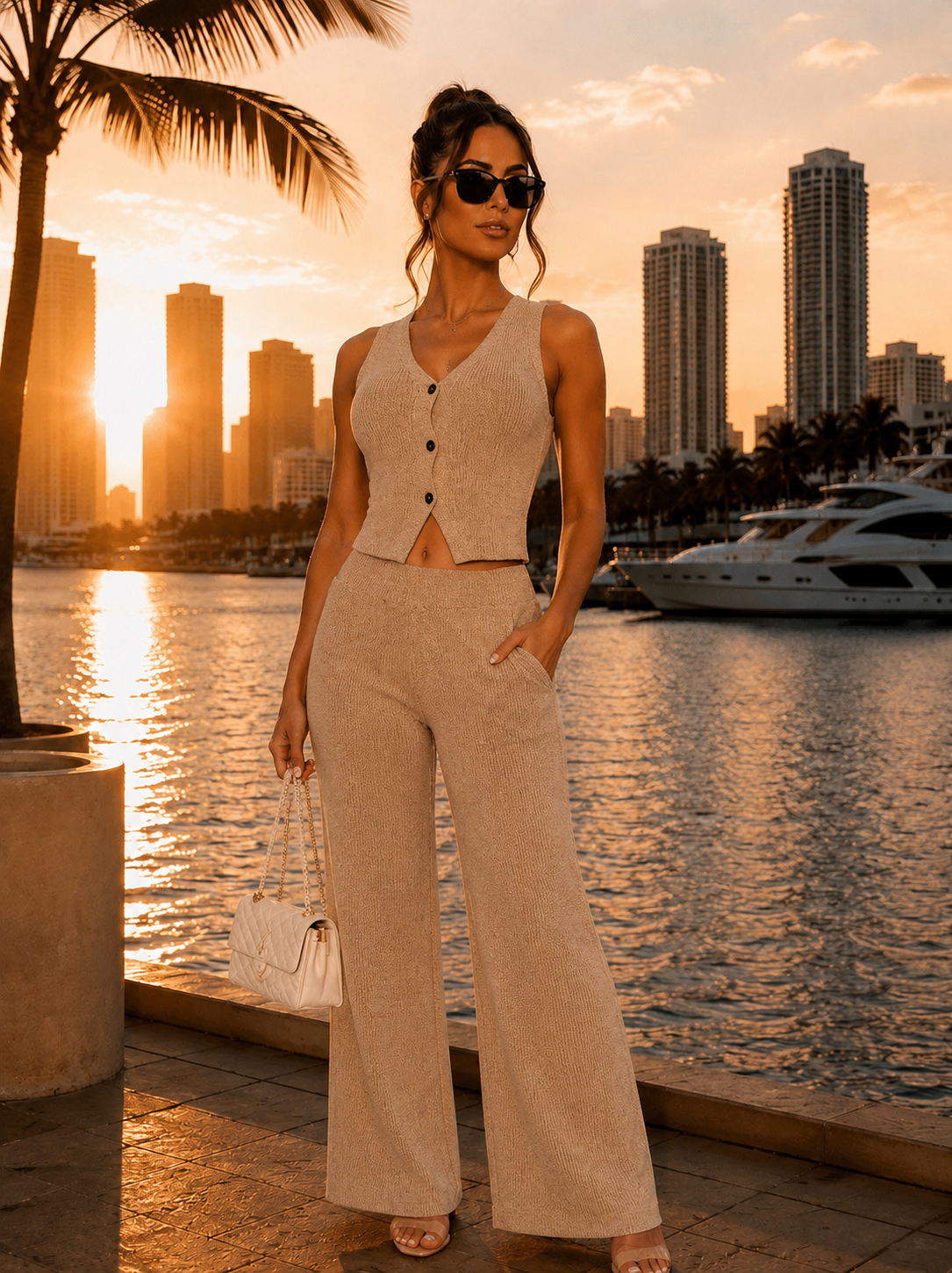 The Luxe Comfort Pant Set Nude