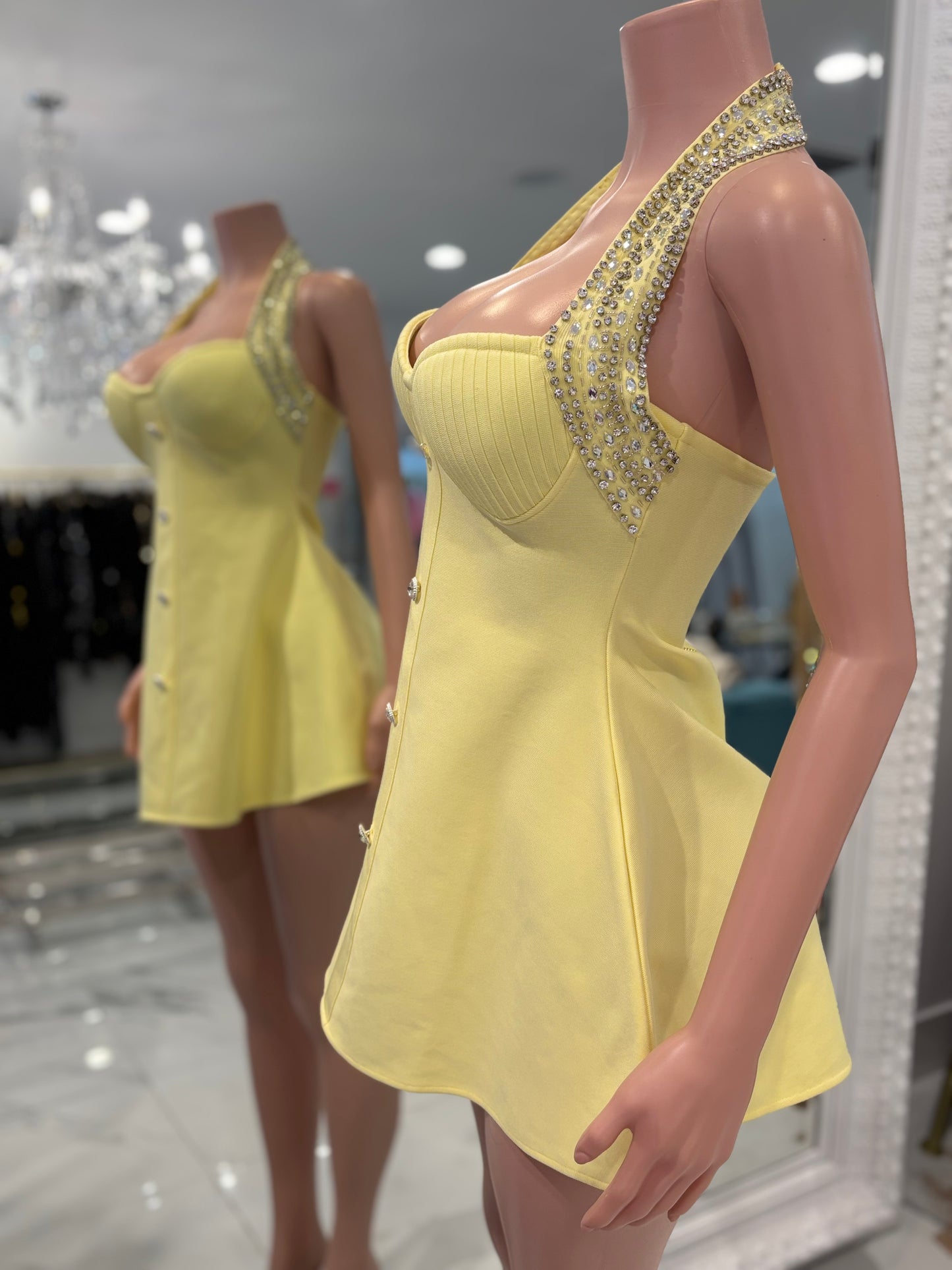 Sugar Sunrise & Velvet Midnight Duo Mini Dress yellow