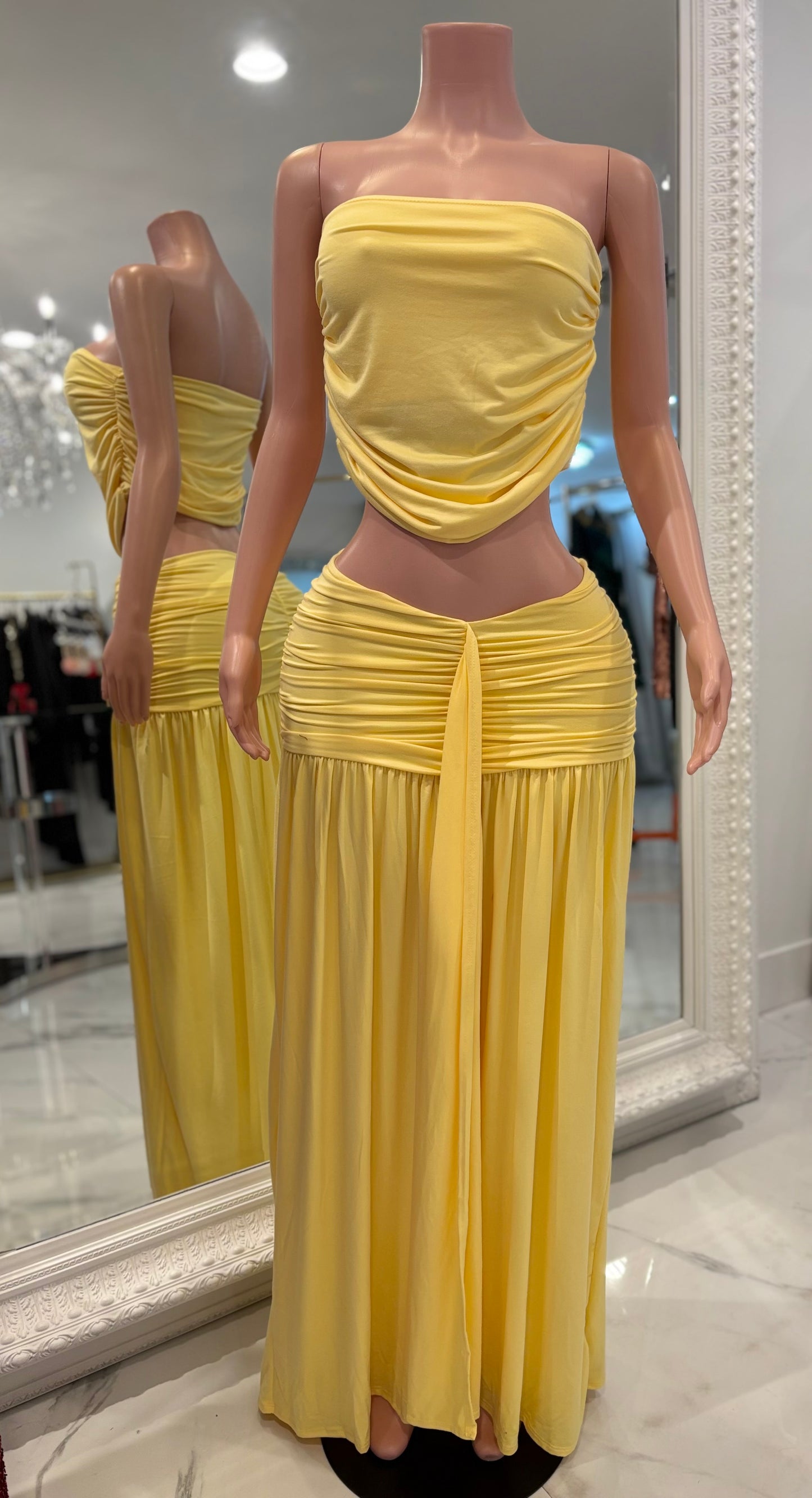 Living With Vibes Skirt Set Yellow