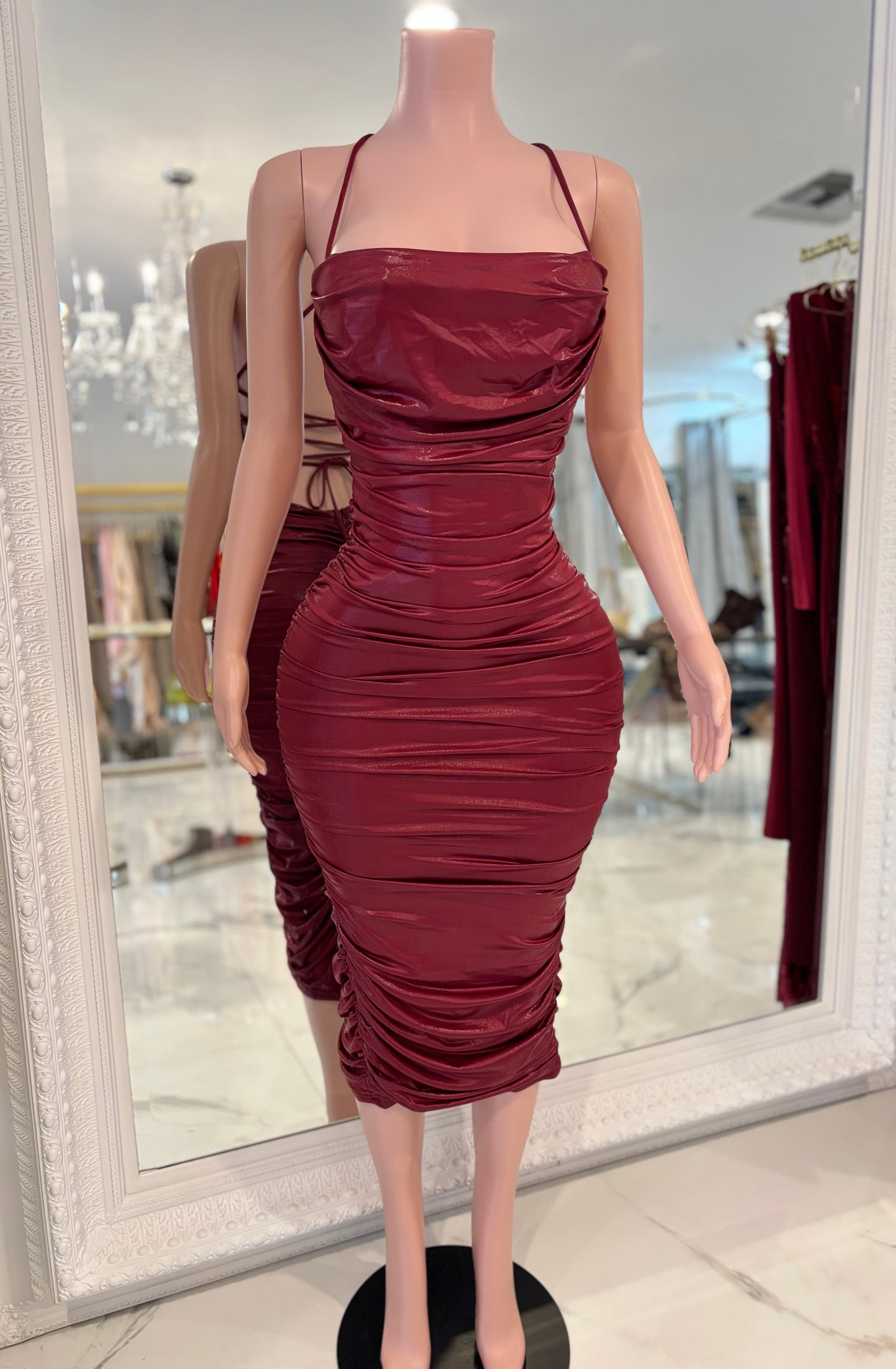 Let’s Get Risky Midi Dress Red