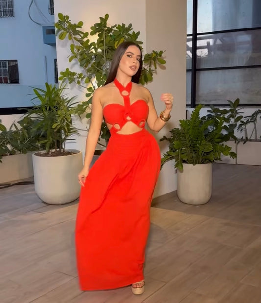 Riviera Flame Maxi Dress