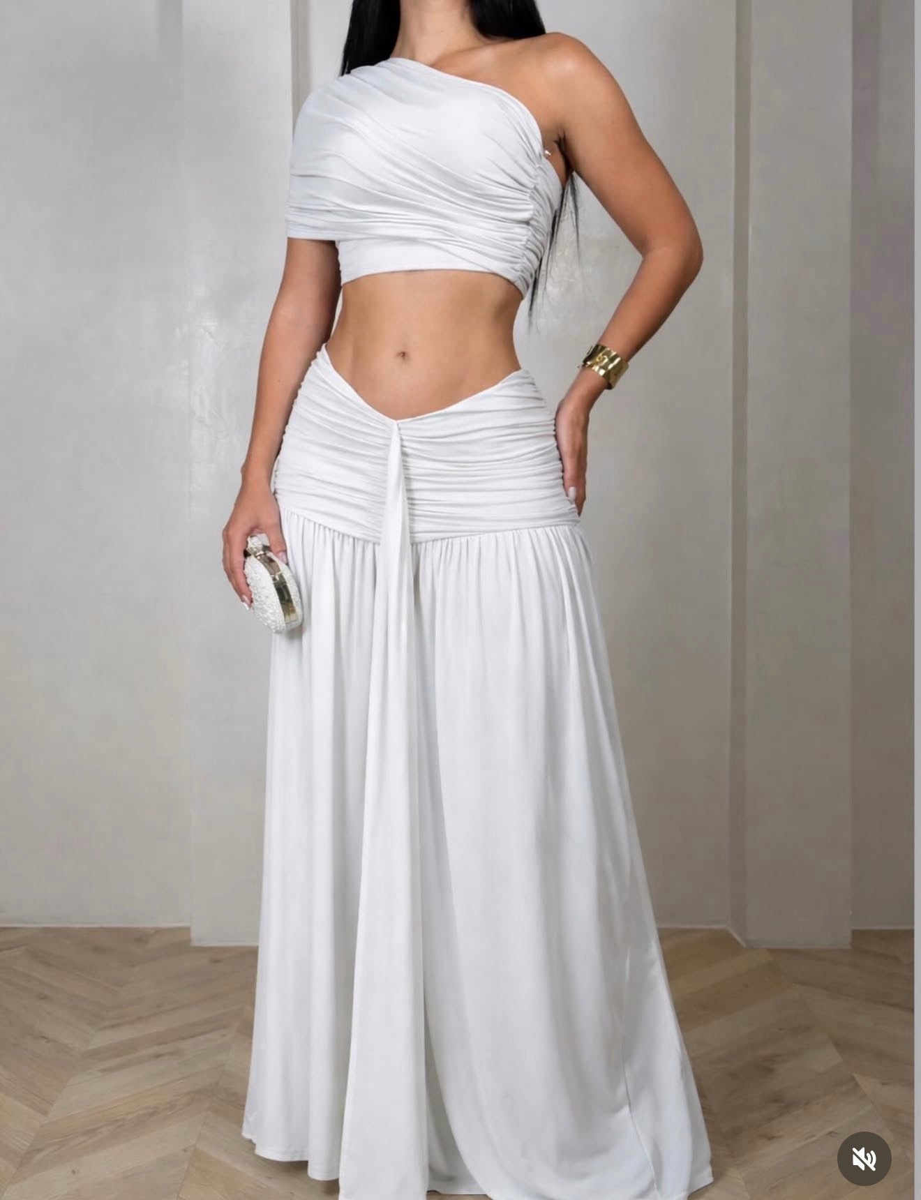 Living With Vibes Skirt Set White