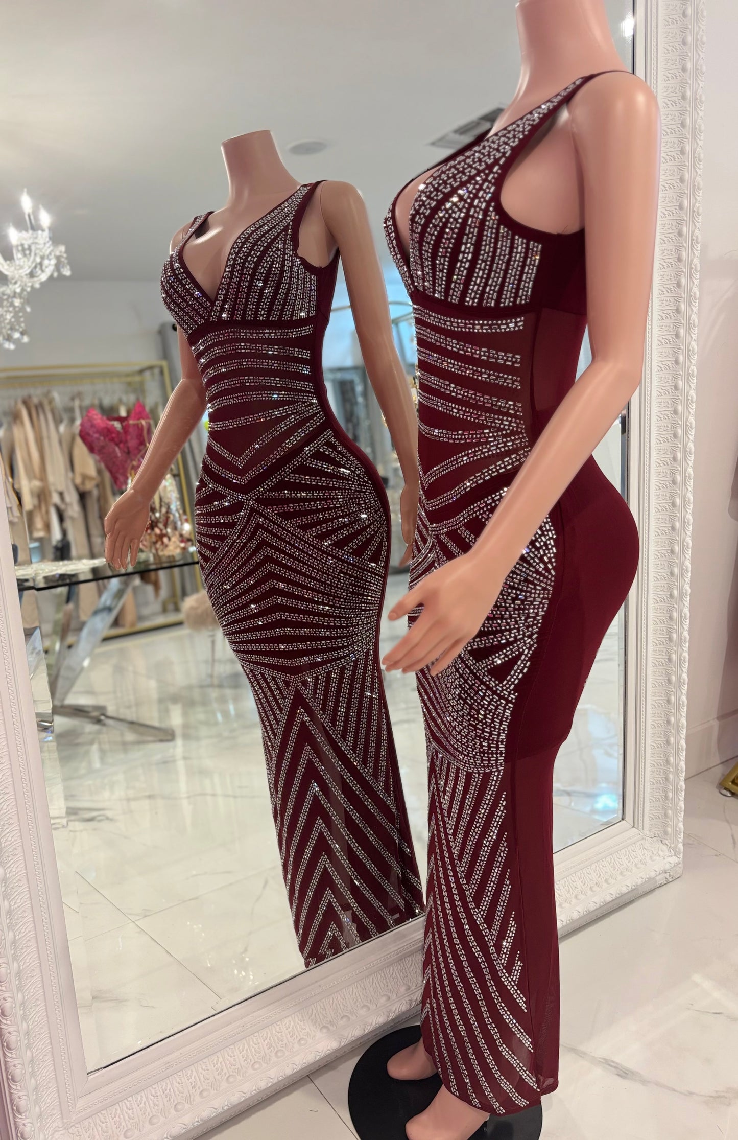 The Grand Design Maxi Dress Rojo Vino
