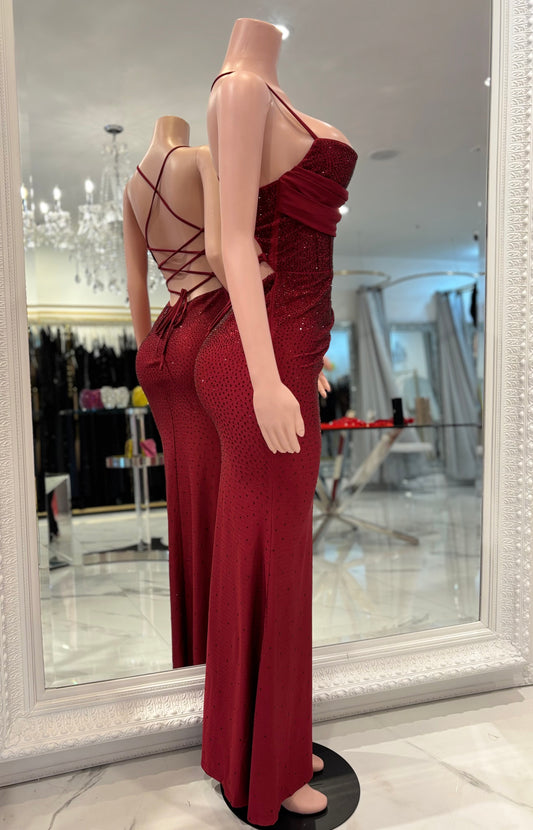 Open Your Eyes Love Maxi Dress Rojo Vino
