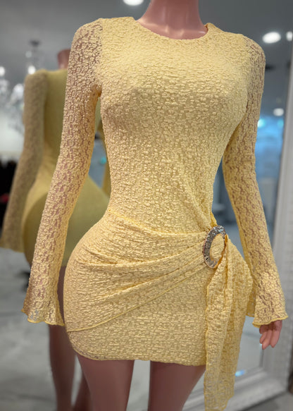 Be on the Look Out Mini Dress Yellow