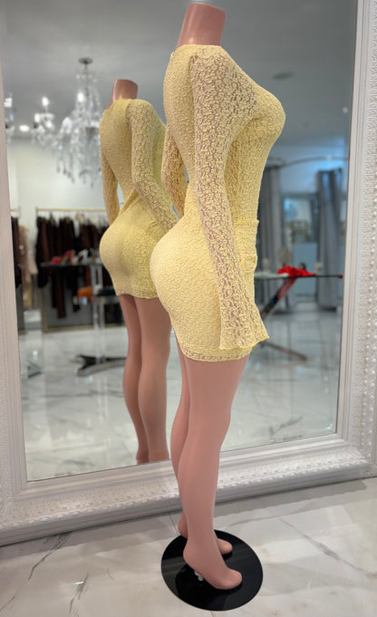 Be on the Look Out Mini Dress Yellow