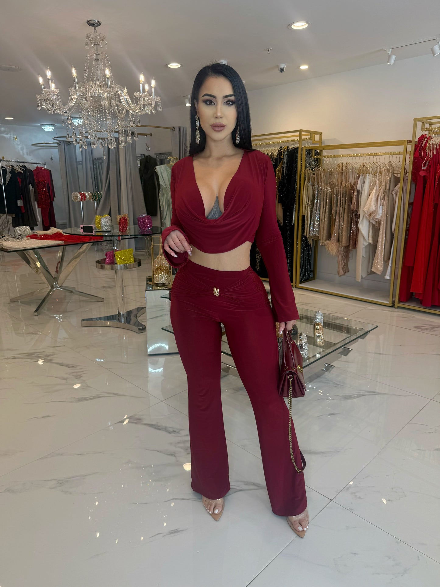 Denise Panst Set Rojo Vino