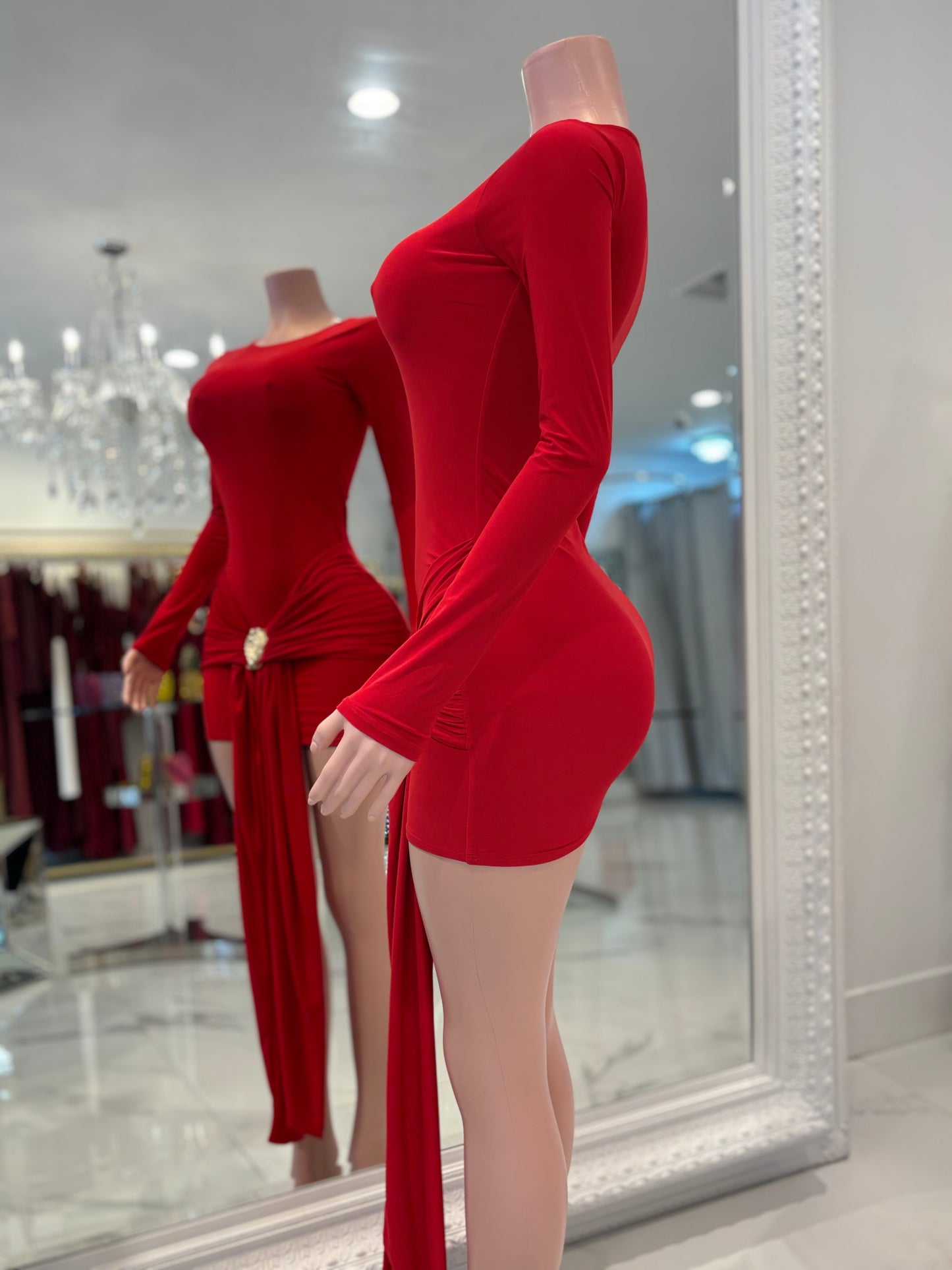 Fable Blossom Mani Dress Red