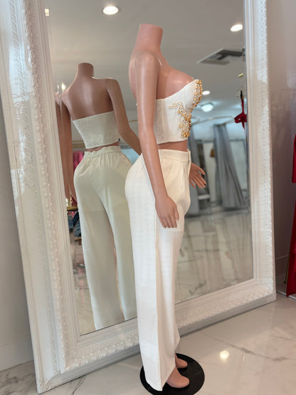 Elegant Pant Set White