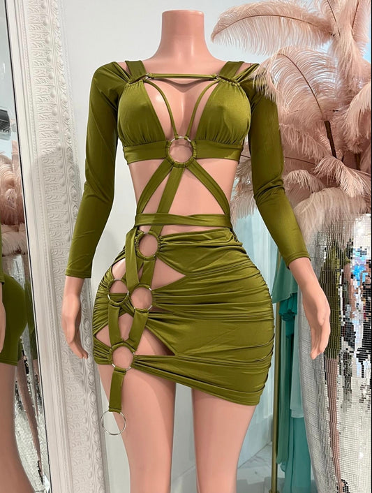 Find Balance Mini Dress Green