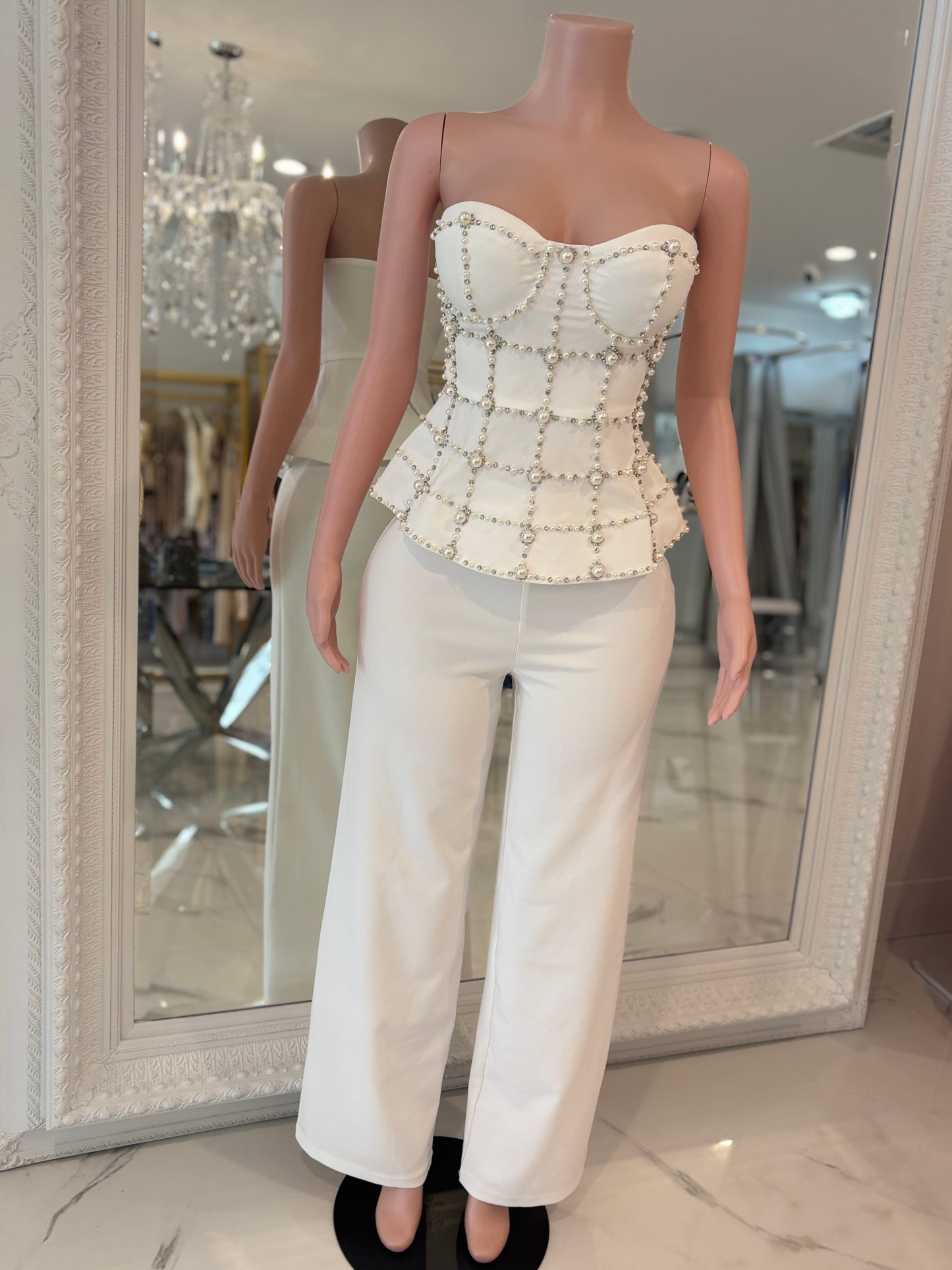 Perla's Pants Set White