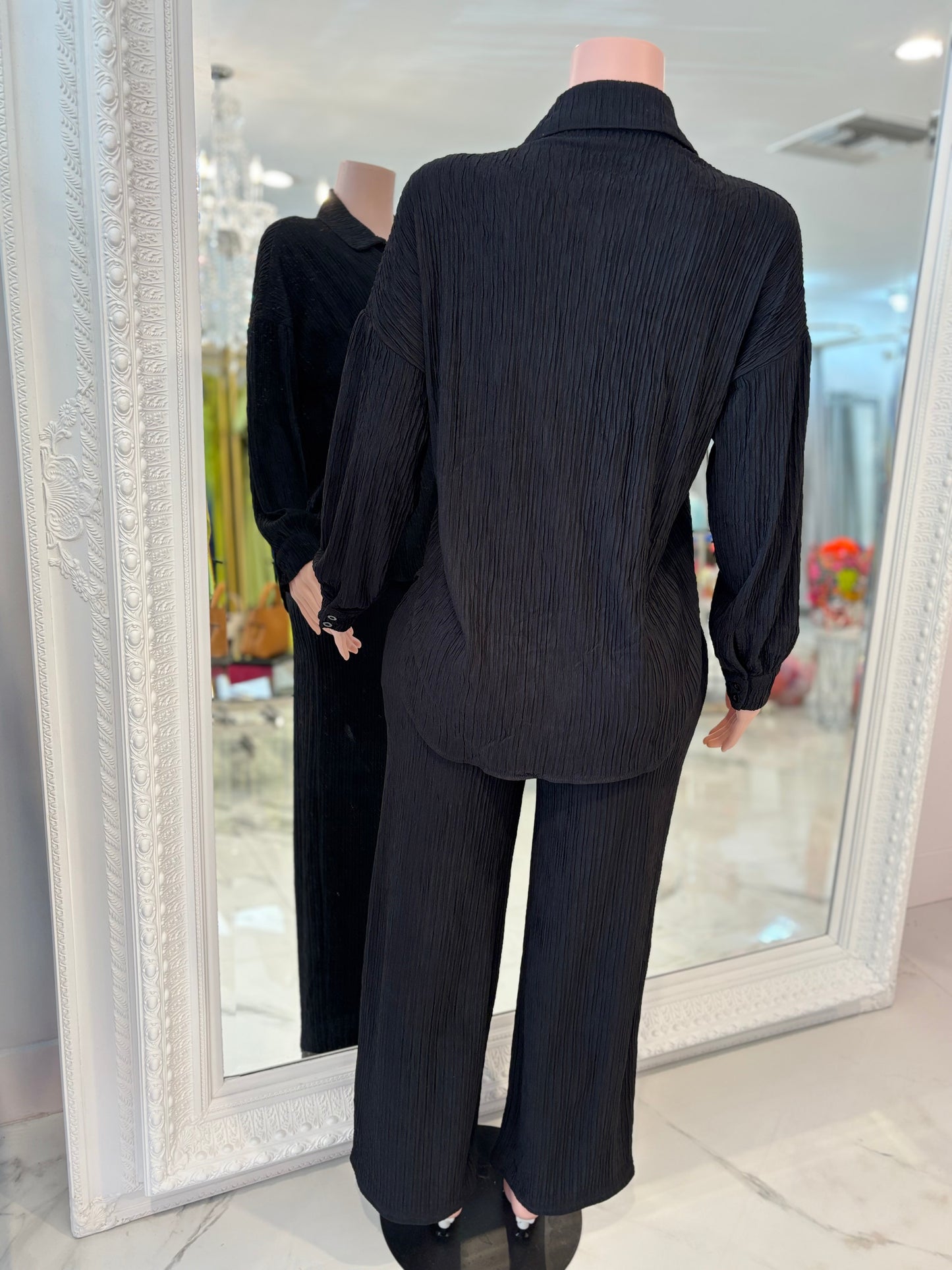 Rustic Reverie Pant Set Dark Black