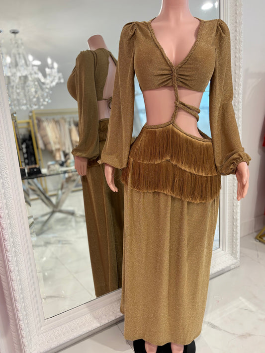 Don’t Be Jealous Maxi Dress Gold