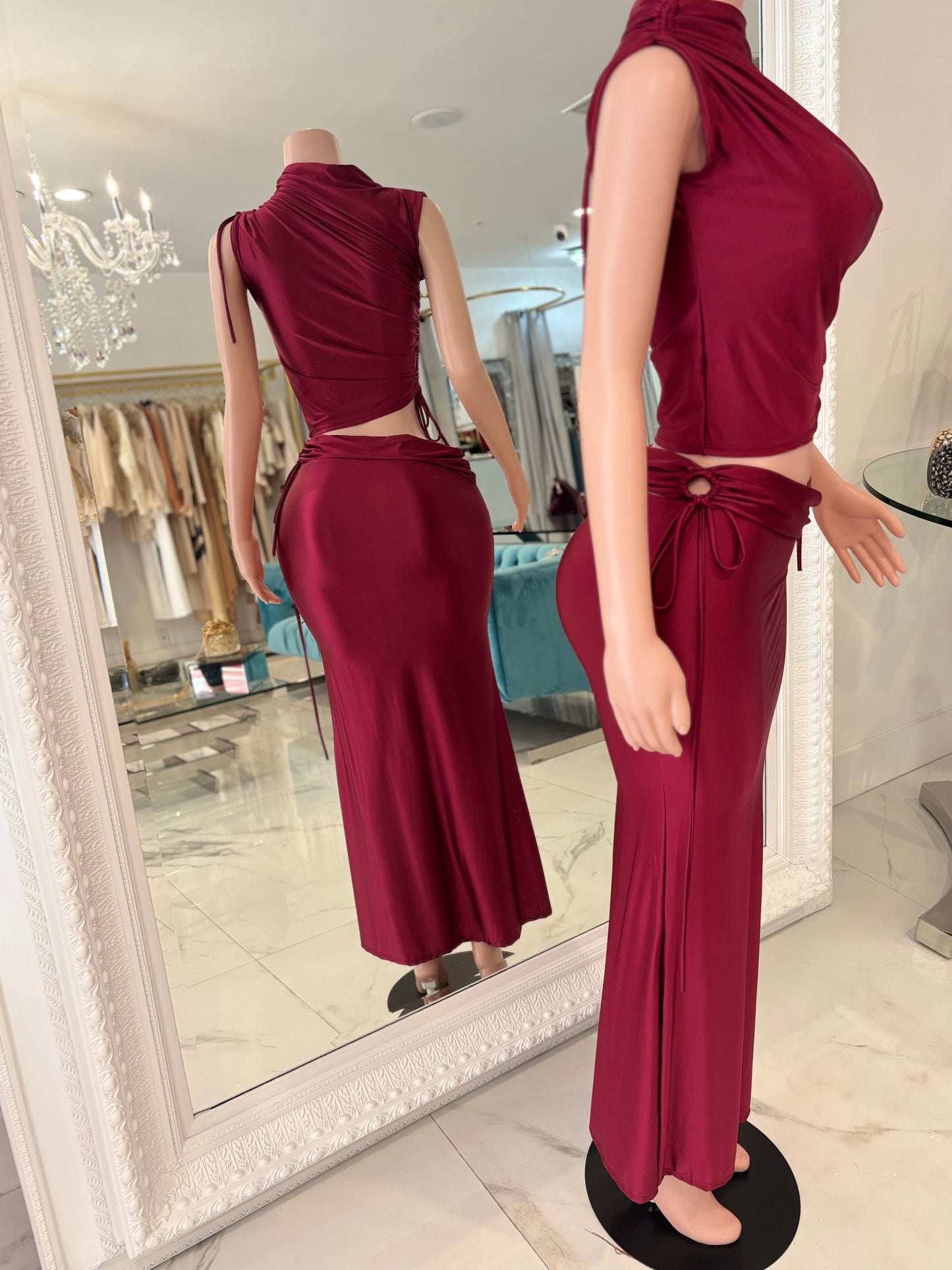 Come and Love Me Skirt Set Rojo Vino