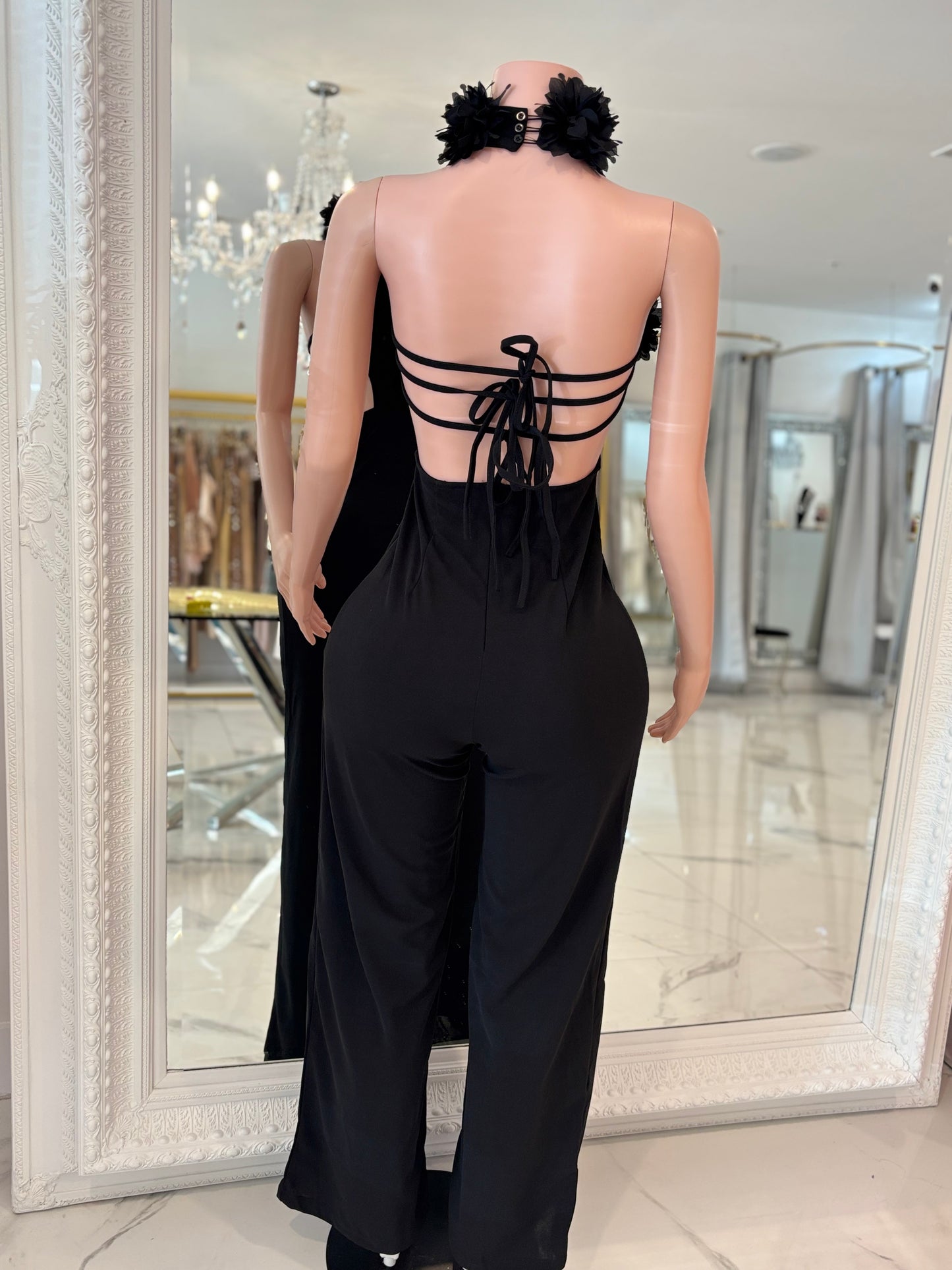 Flowers For Me Pant Set Black