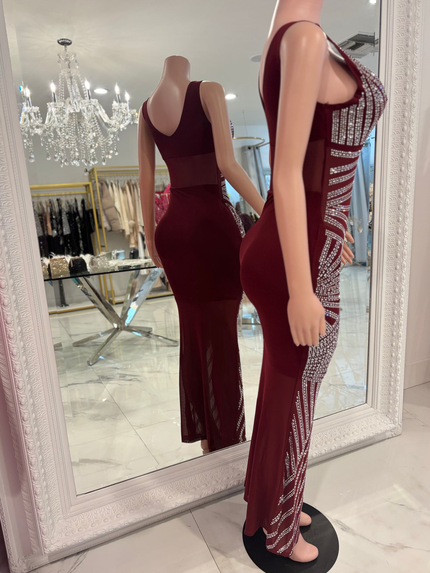 The Grand Design Maxi Dress Rojo Vino