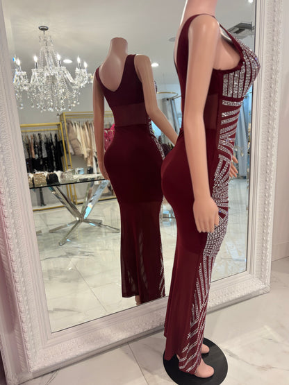 The Grand Design Maxi Dress Rojo Vino