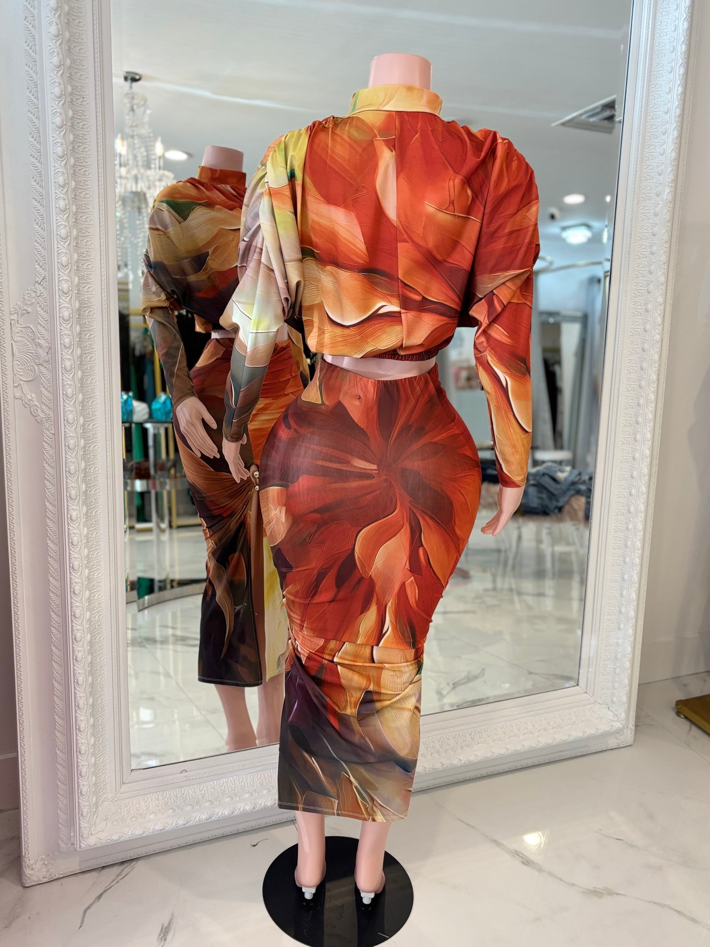 Desert Whirl Skirt Set Orange