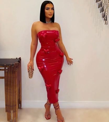 Love liquid dress Red