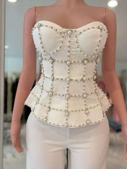 Perla's Pants Set White