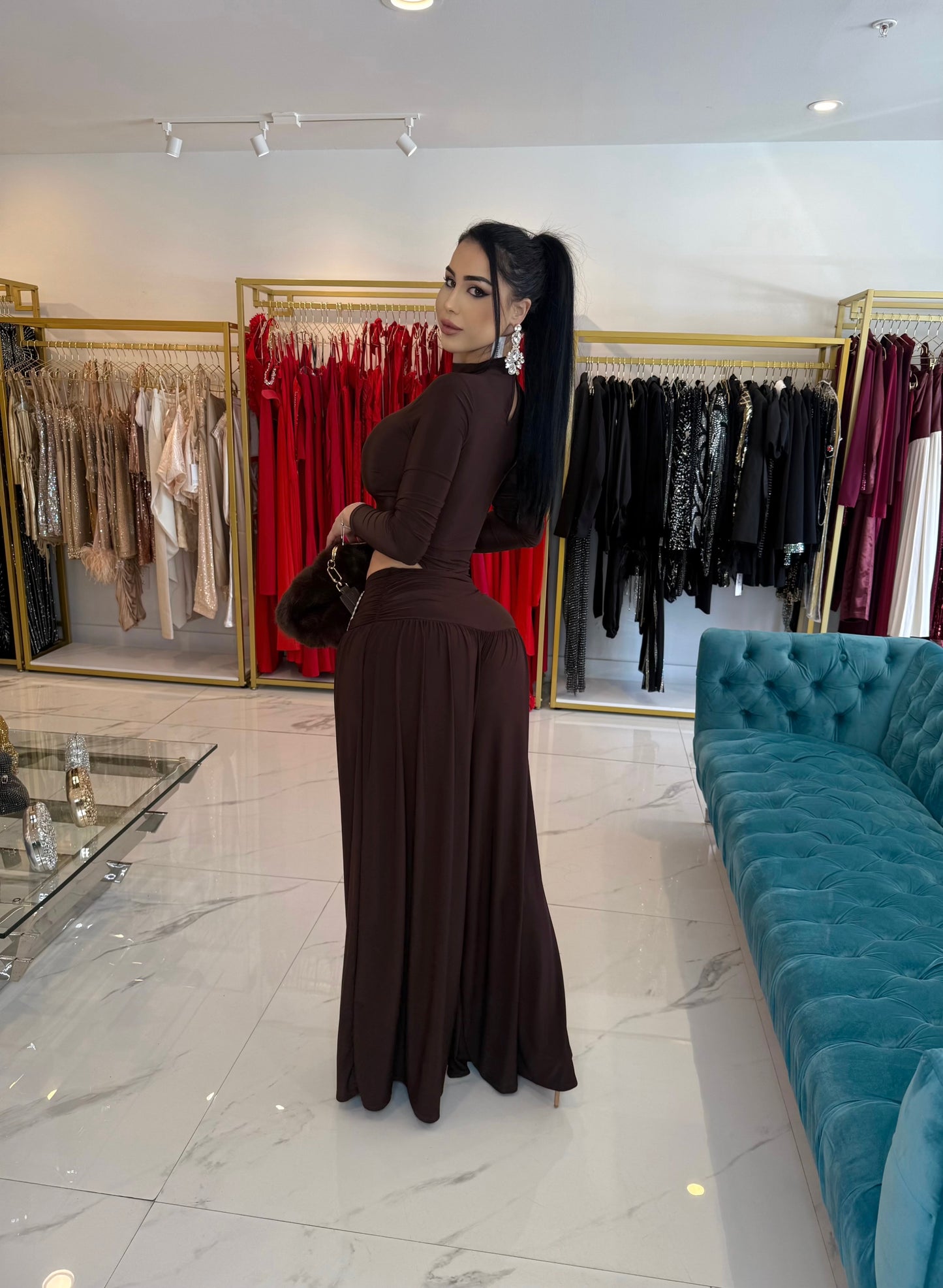 Cocoa Chic Pants Set Brown