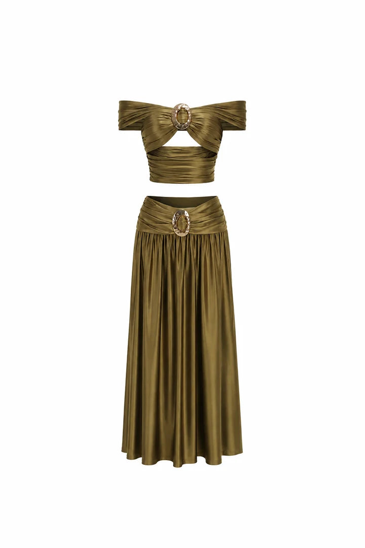Do I Have Your Attention Skirt Set Green