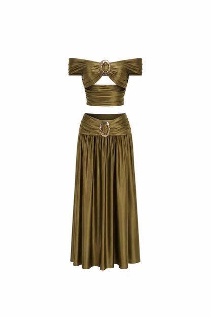 Do I Have Your Attention Skirt Set Green