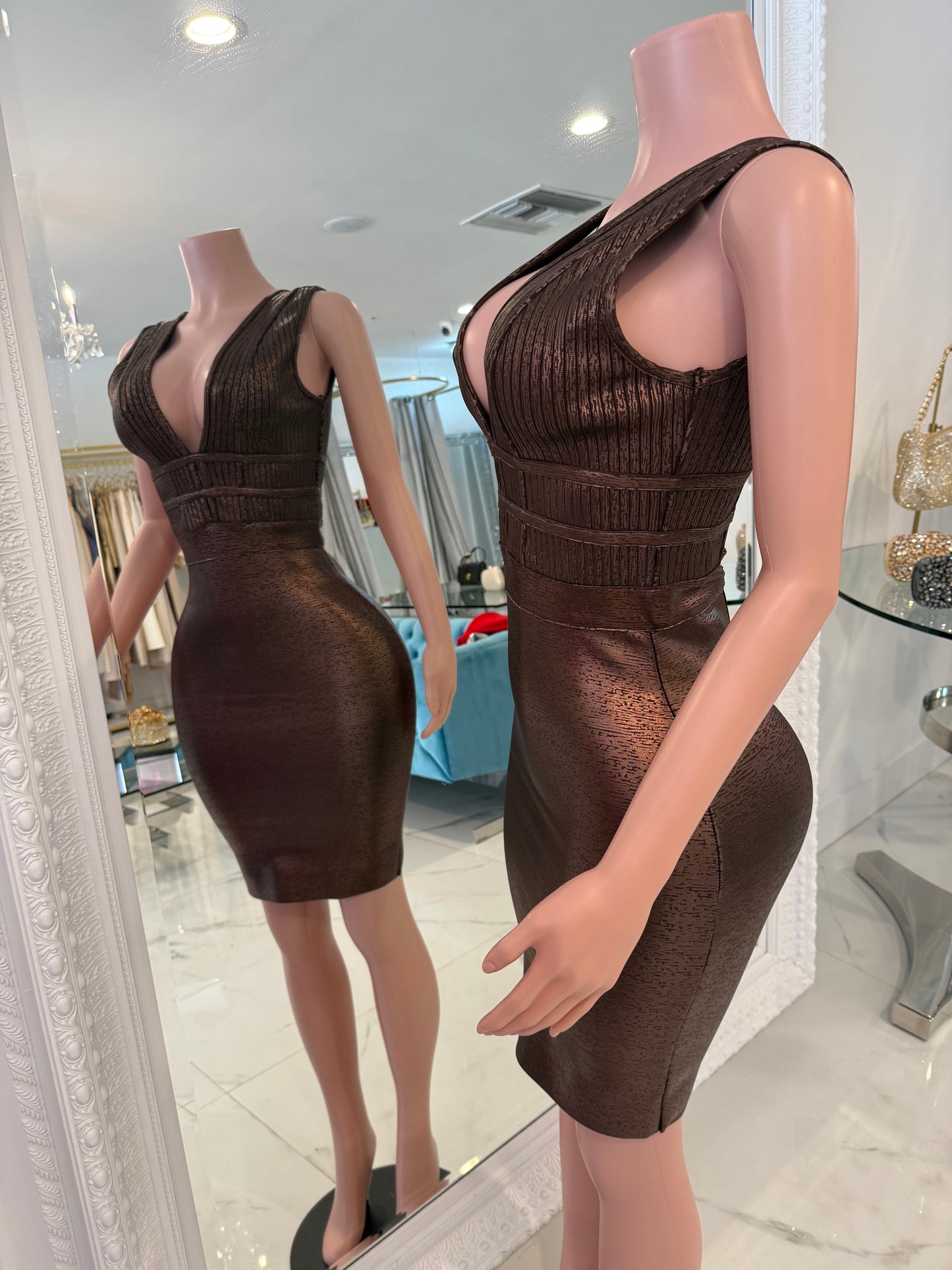 Let's Get Real Baby Midi Dress Brown