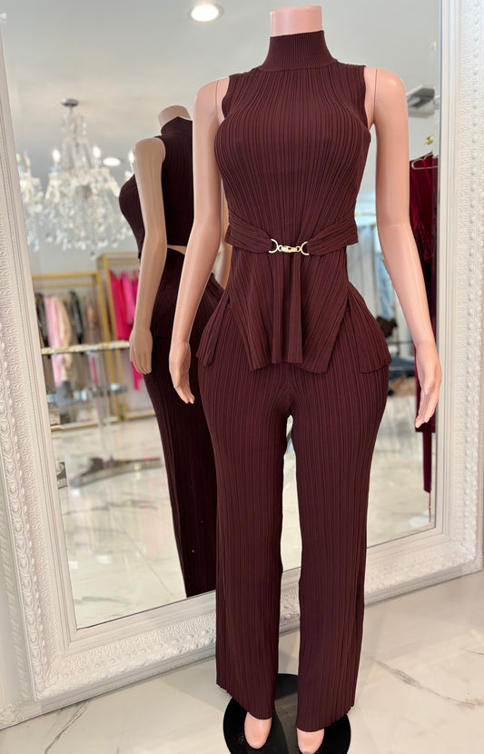 The Draped Aura Ribbet Pant Set