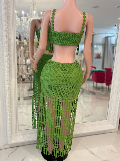 Tassel Tango Crochet Skirt Set
