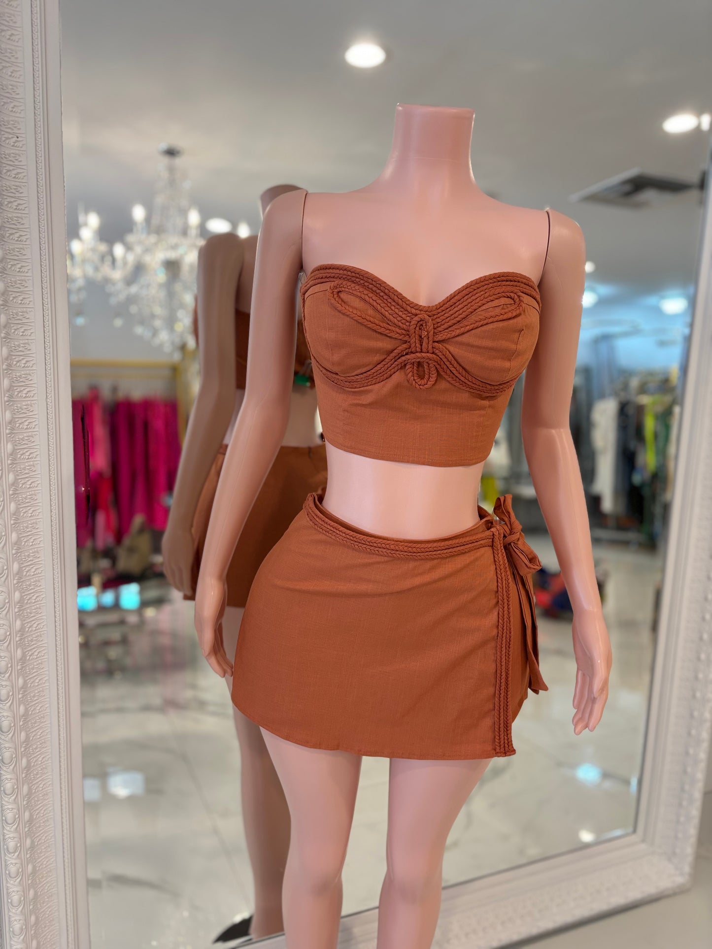 Go and Get It Short Set Brown
