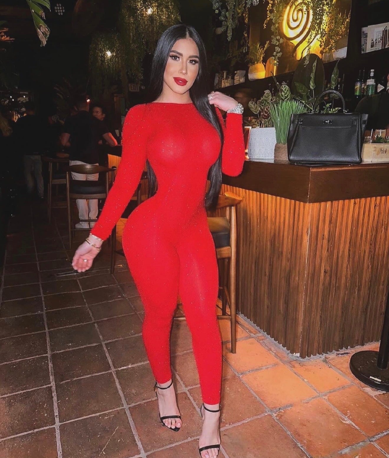 Light Night Jumpsuit Red