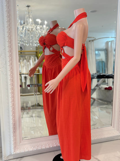 Riviera Flame Maxi Dress