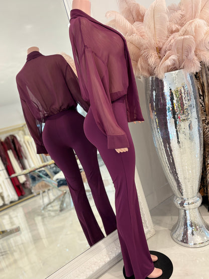 Own It and Work it Pants Set Purple