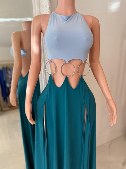 Sunset Tide Maxi Dress Blue