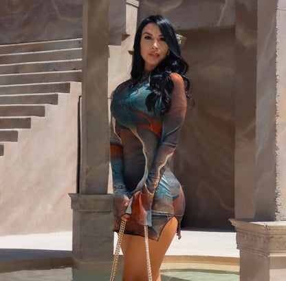 FALL AND FOREVER MESH Mini Dress