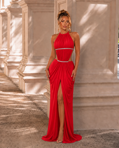 Love Ruched Maxi Dress Red