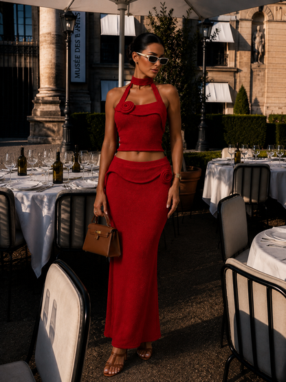 I Get it Right Skirt Set Red