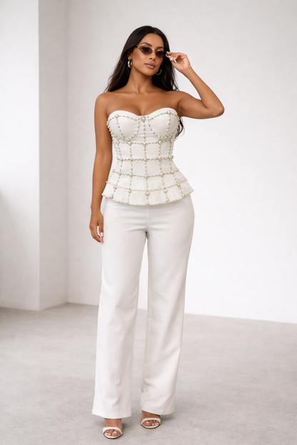 Perla's Pants Set White
