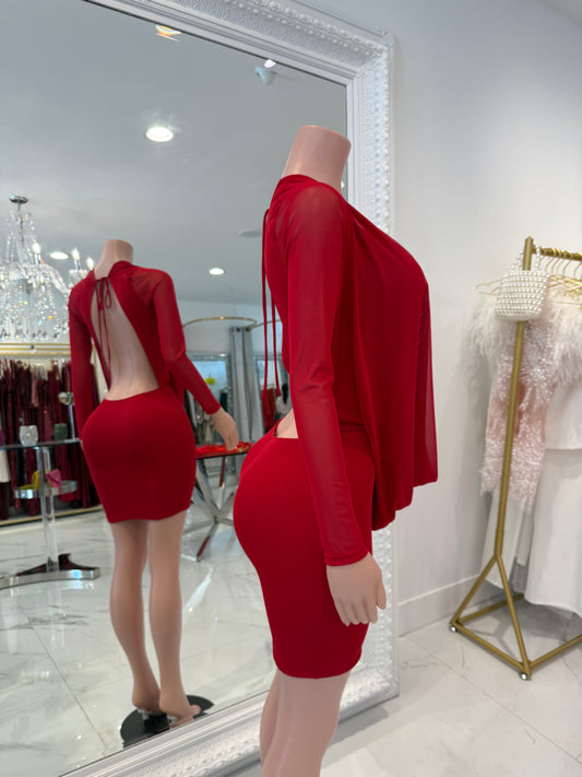 Only if You Let Me Mini Dress Red