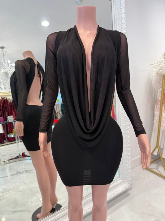 Only if You Let Me Mini Dress Black