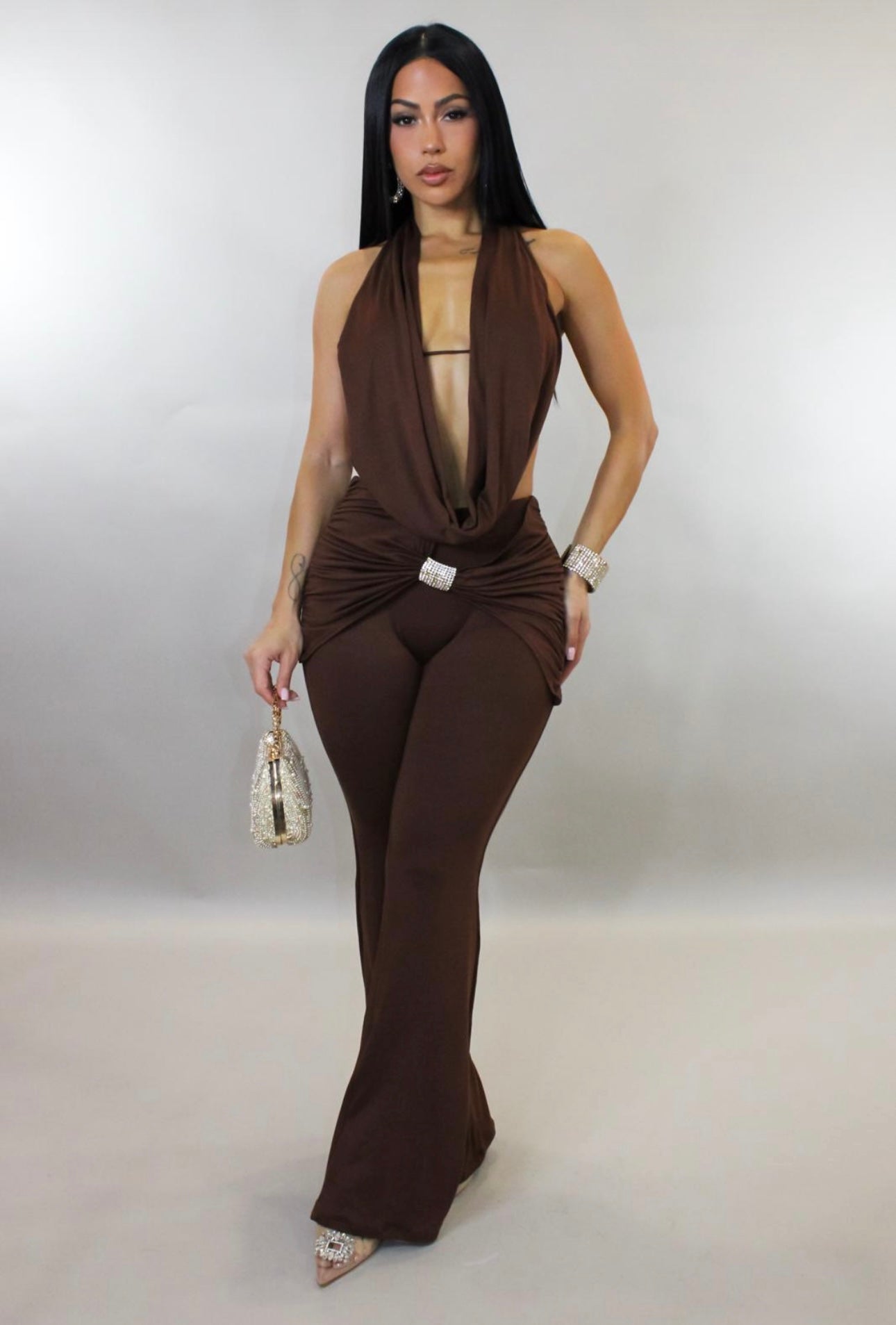 Let Me Get a Taste Pant Set Brown