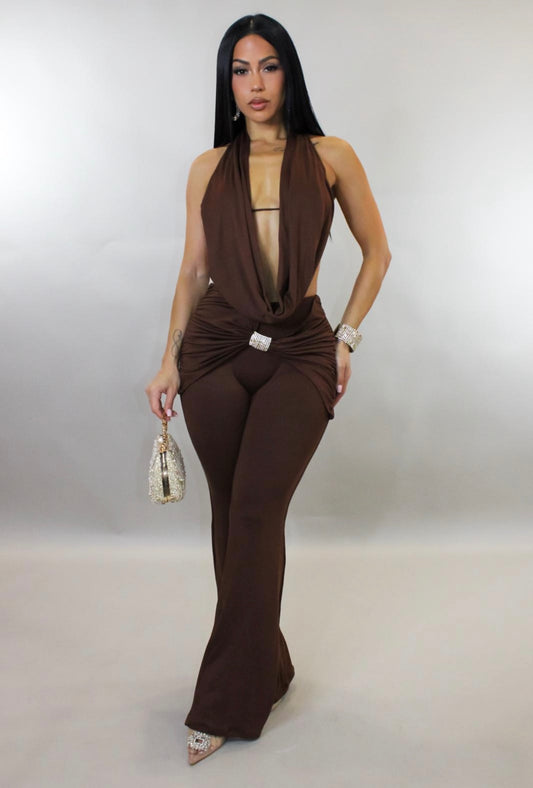 Let Me Get a Taste Pant Set Brown