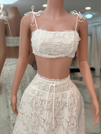 Lacy Floral Skirt Set
