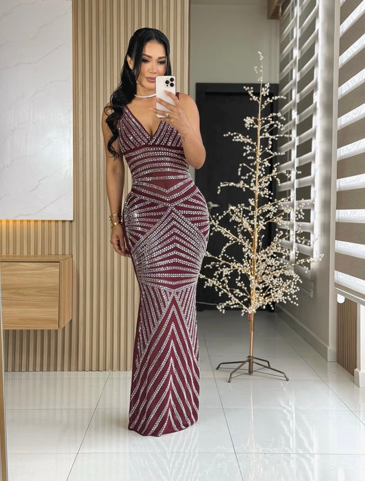 The Grand Design Maxi Dress Rojo Vino