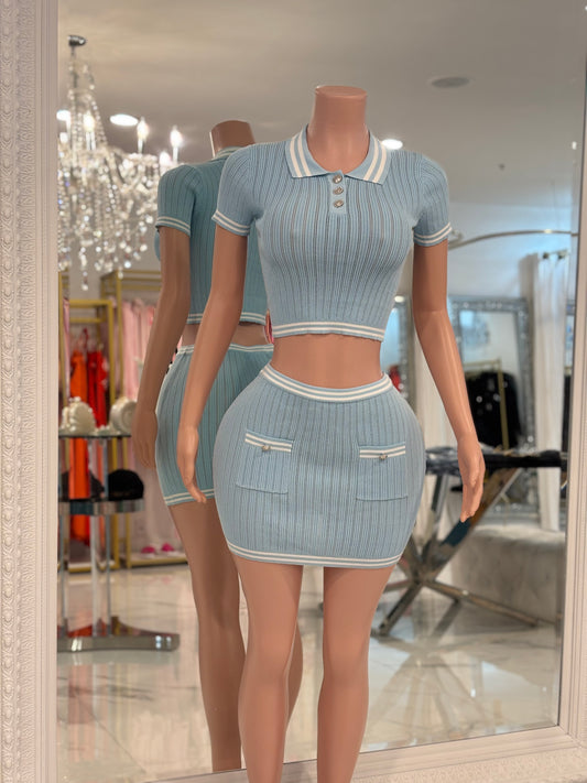 Sporty Chi Knit Skirt Set