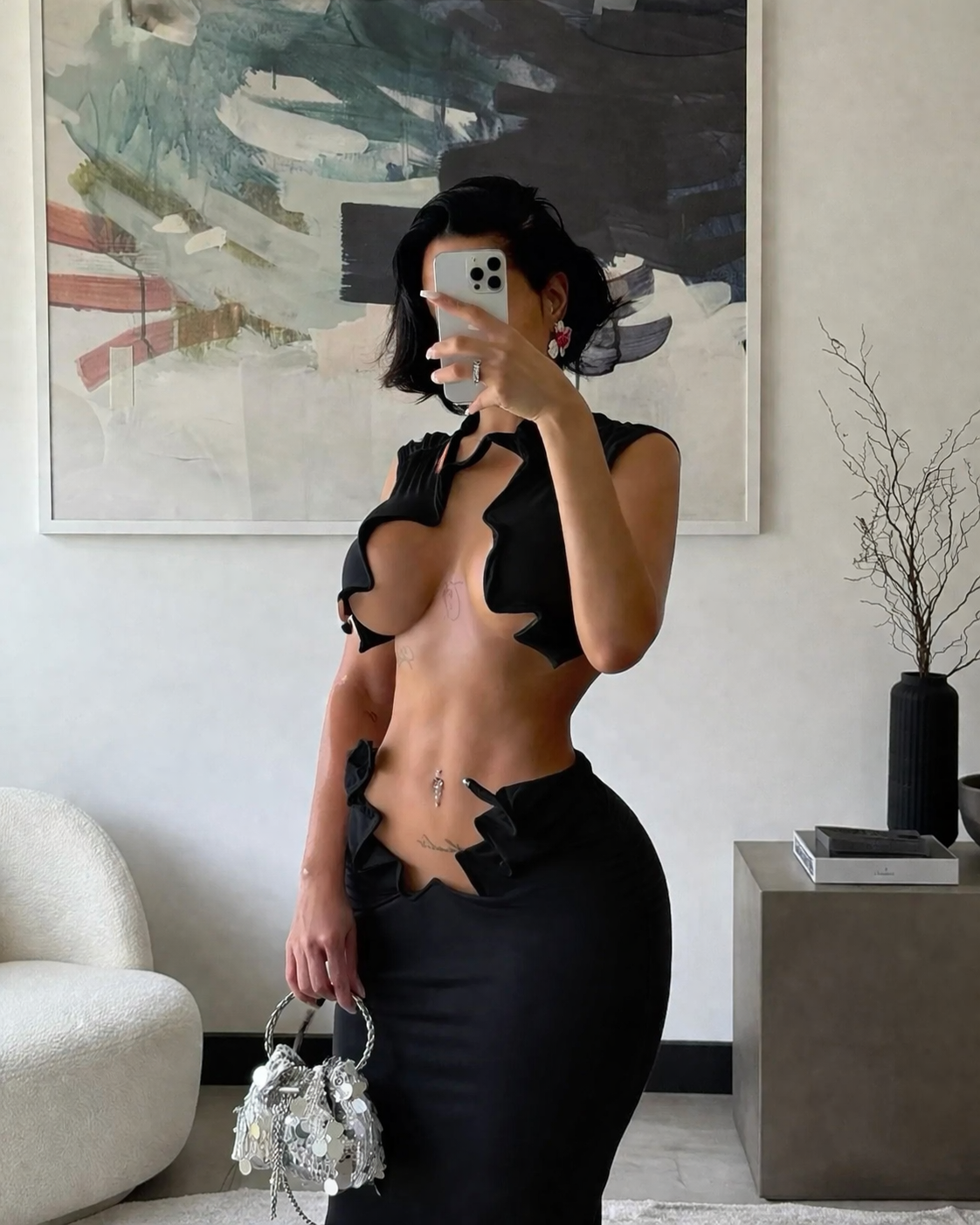 Blending In Skirt Set Black