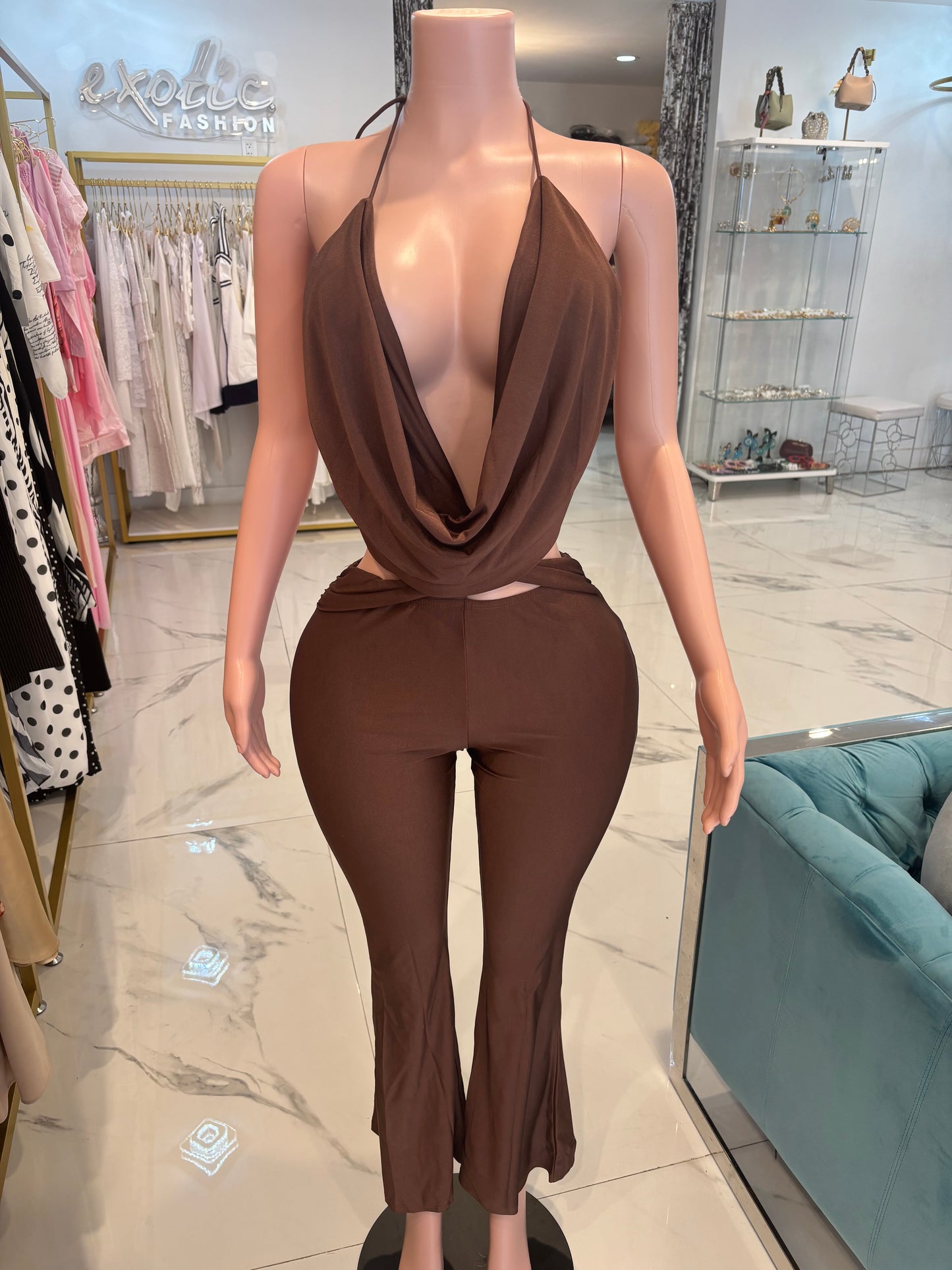DressAll Around Me Jumpsuit Brown
